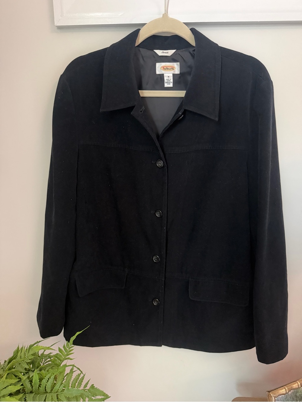 Talbots Black Button-Front Blazer Jacket